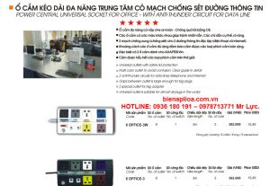 Ổ cắm lioa chống sét 6 OFFICE-3W