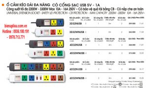 Ổ cắm lioa kéo dài đa năng usb 5V - 1A